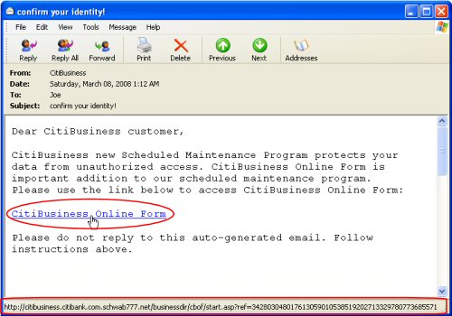 Spoof Email Example Spoof Email Example