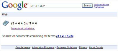 Google performing calculation